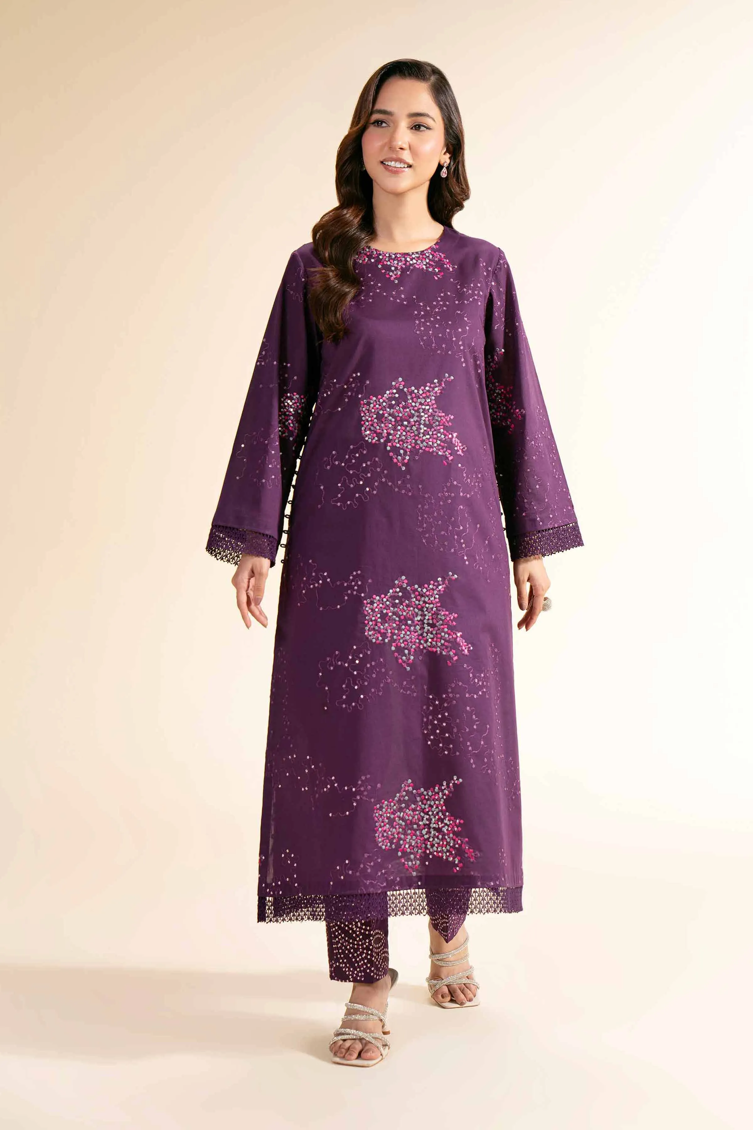 2 Piece - Dyed Embroidered Suit - 42501258