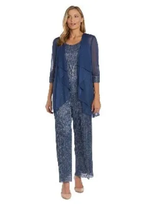 3PC Piece Pantsuit with  Chiffon Jacket Denim