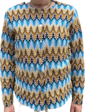60s Japanese Blue Flame Cardigan       M