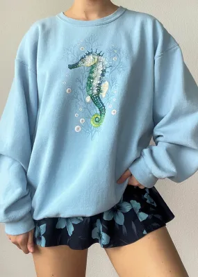 90's Blue Seahorse Crewneck (XL)