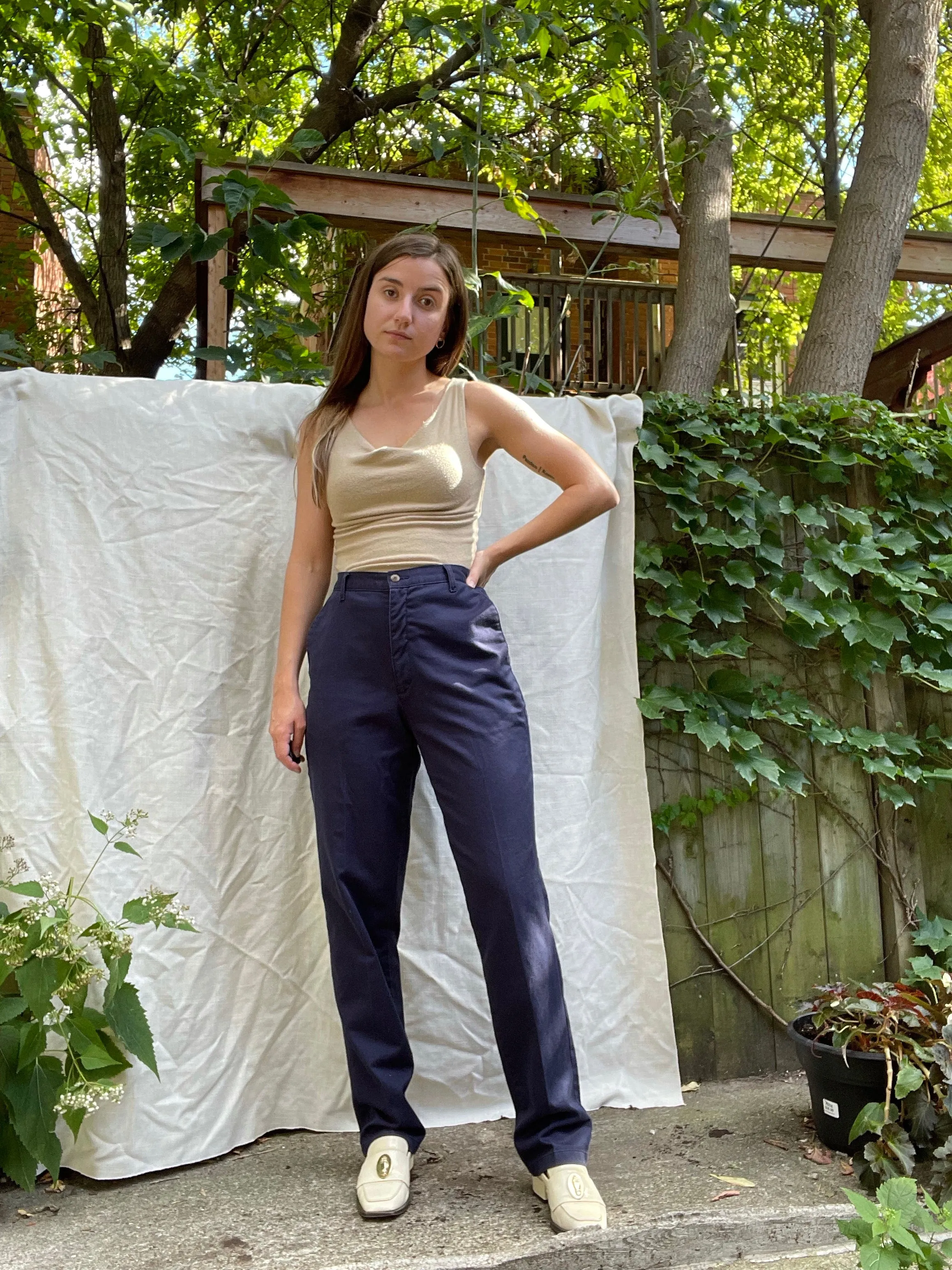 90s Navy Highrise Chinos 28-30
