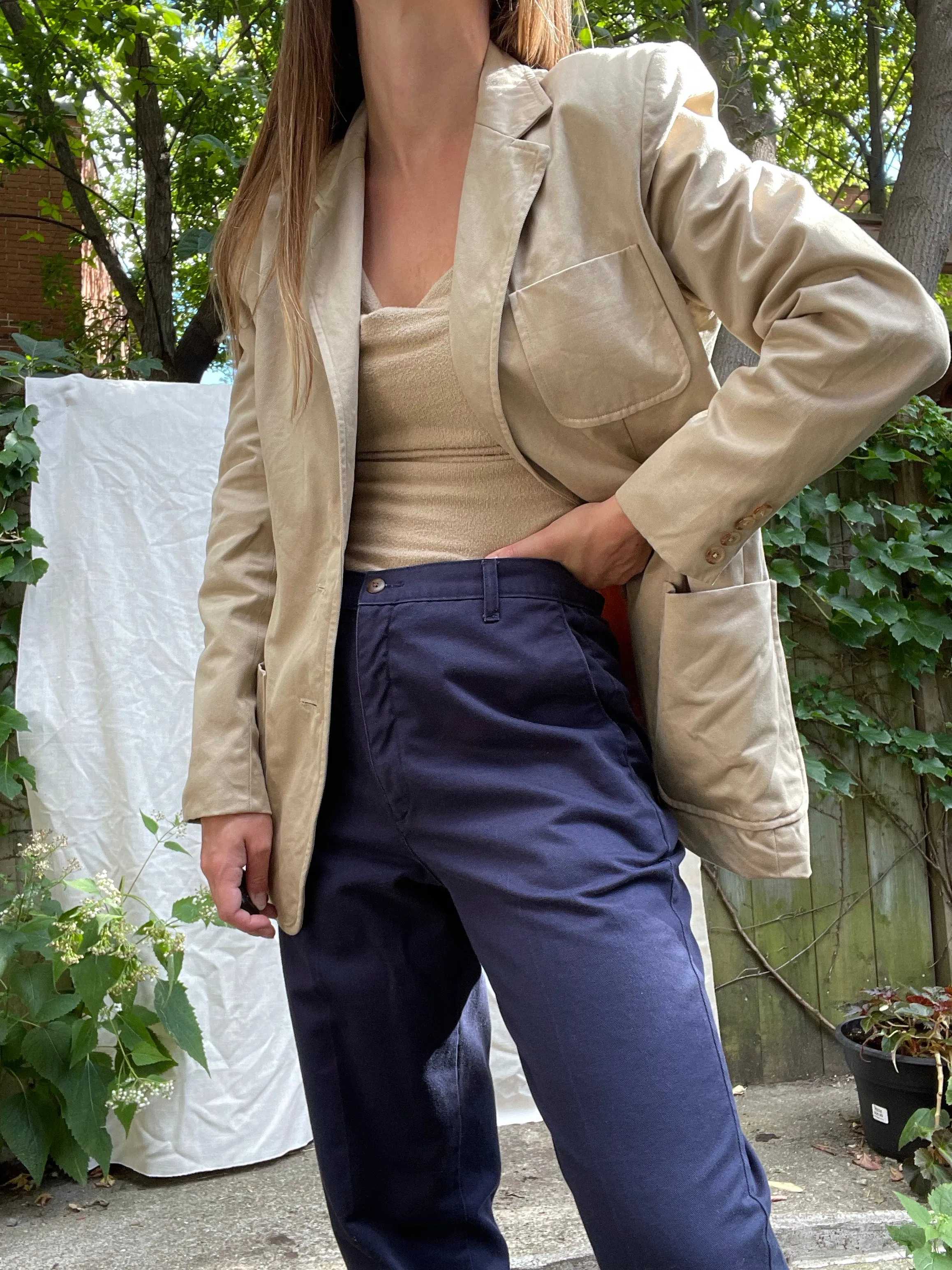 90s Navy Highrise Chinos 28-30