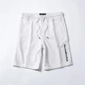 Abercrombie And Fitch Logo Embroidery Organic Cotton Shorts-White