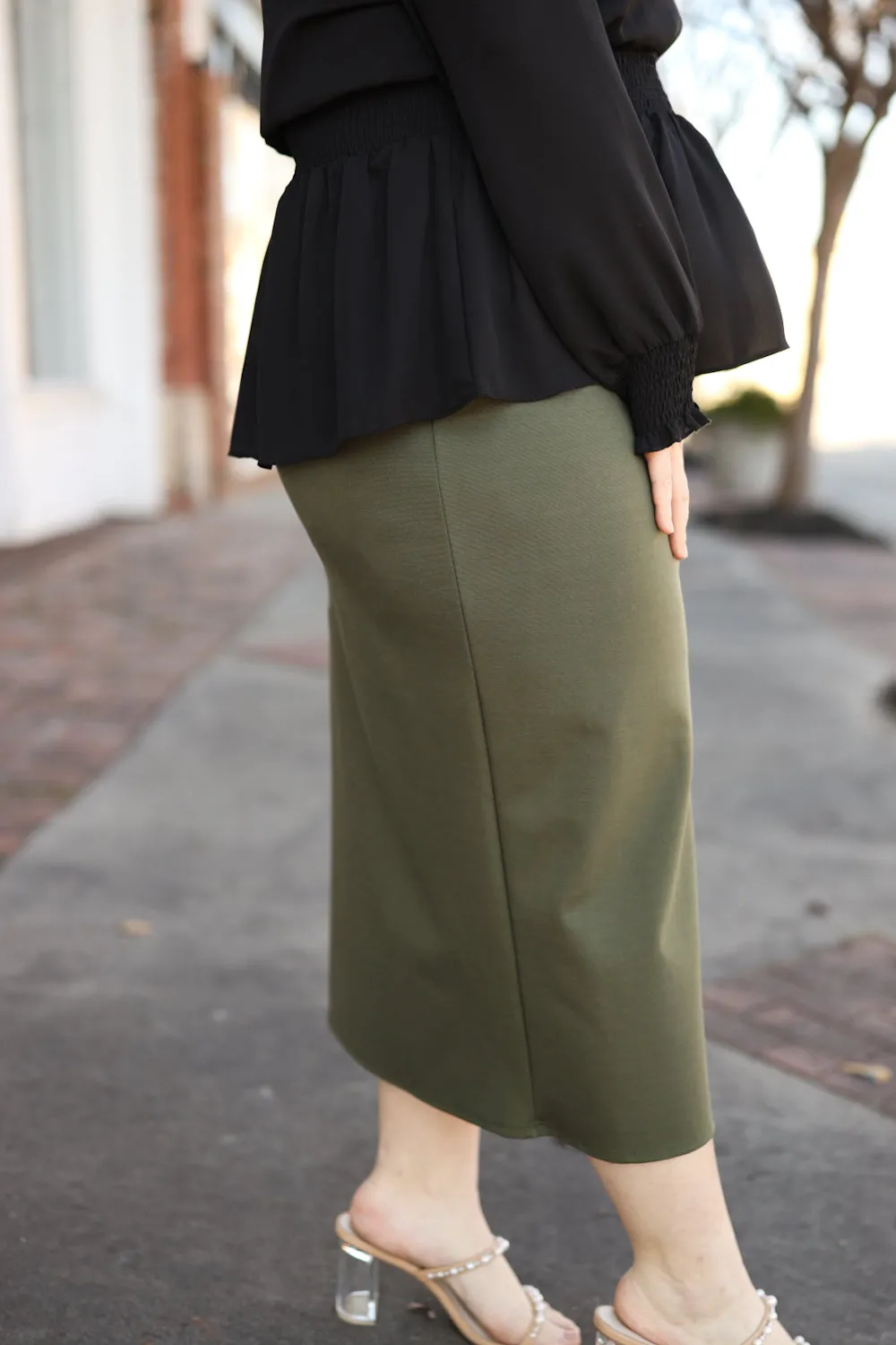 Ada Faye Pencil Skirt - Olive