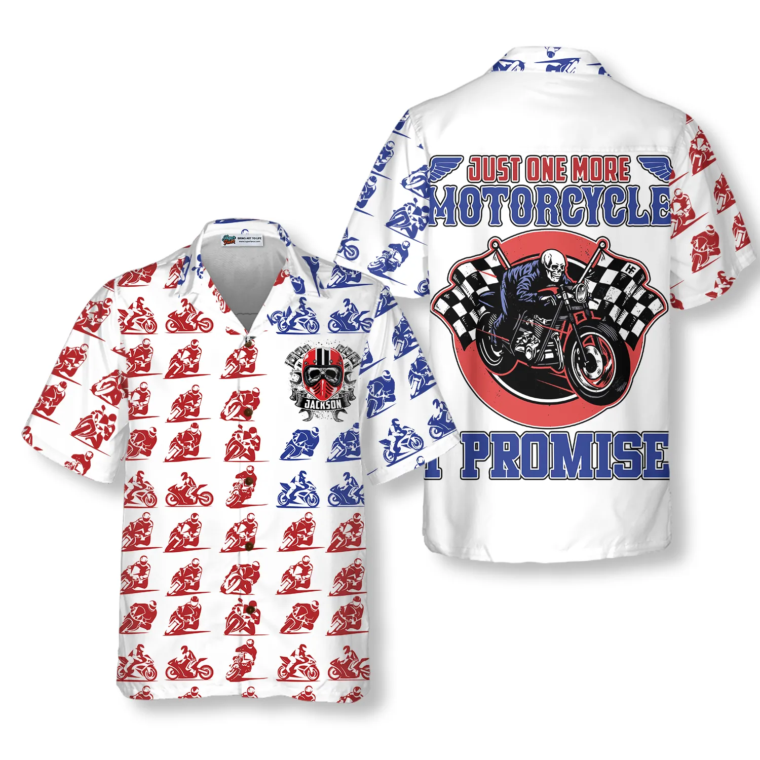 American Skull Motorcycle Custom Hawaiian Shirt