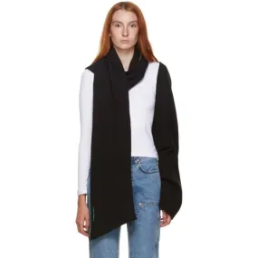 Andersson Bell SSENSE Exclusive Black Sienna One Sleeve Muffler Scarf