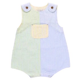 Baby Boys Noah Jumper- Color Block Seersucker