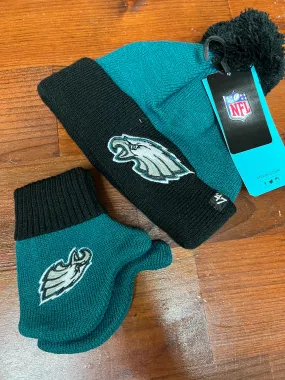 Baby Eagles Bam Bam Midnight Green Mitten/Hat Set