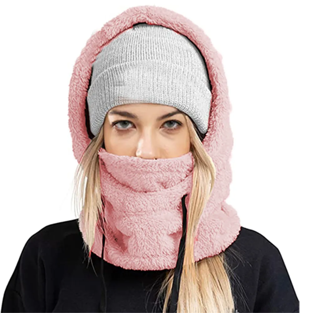 Balaclava Ski Mask Wind-Resistant Winter Face Mask Cycling  Warm Face Cover Hat Cap Pink