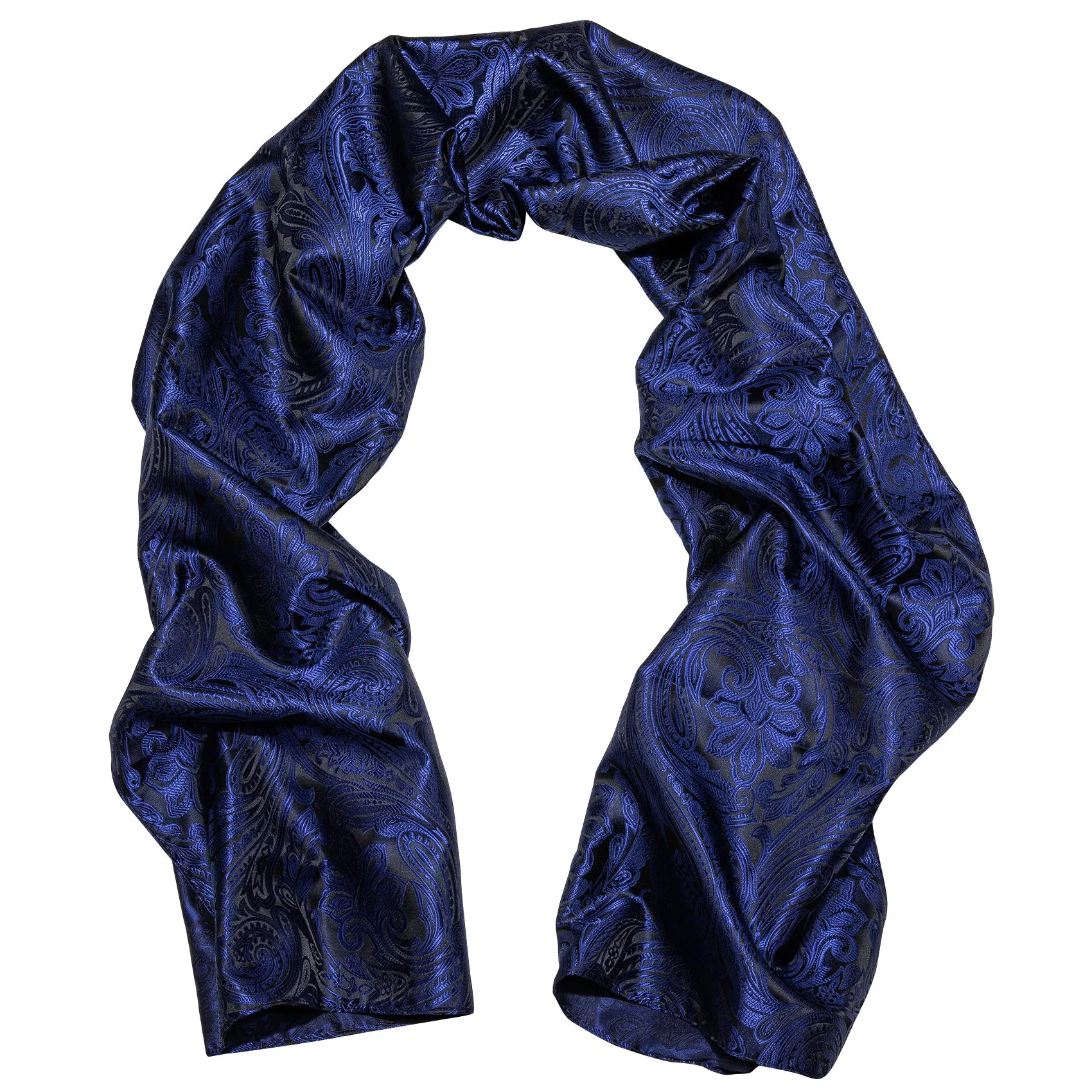 Barry Wang Silk scarf Luxury Blue Floral Scarf