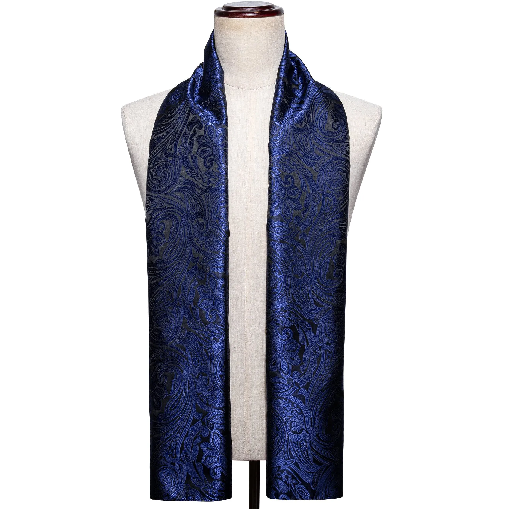 Barry Wang Silk scarf Luxury Blue Floral Scarf