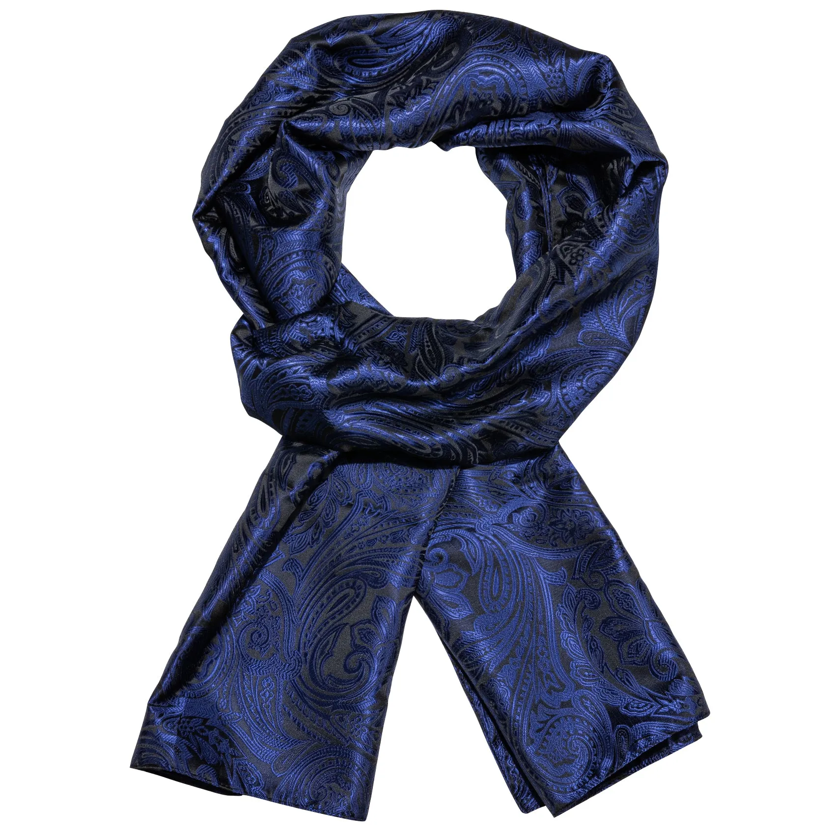 Barry Wang Silk scarf Luxury Blue Floral Scarf