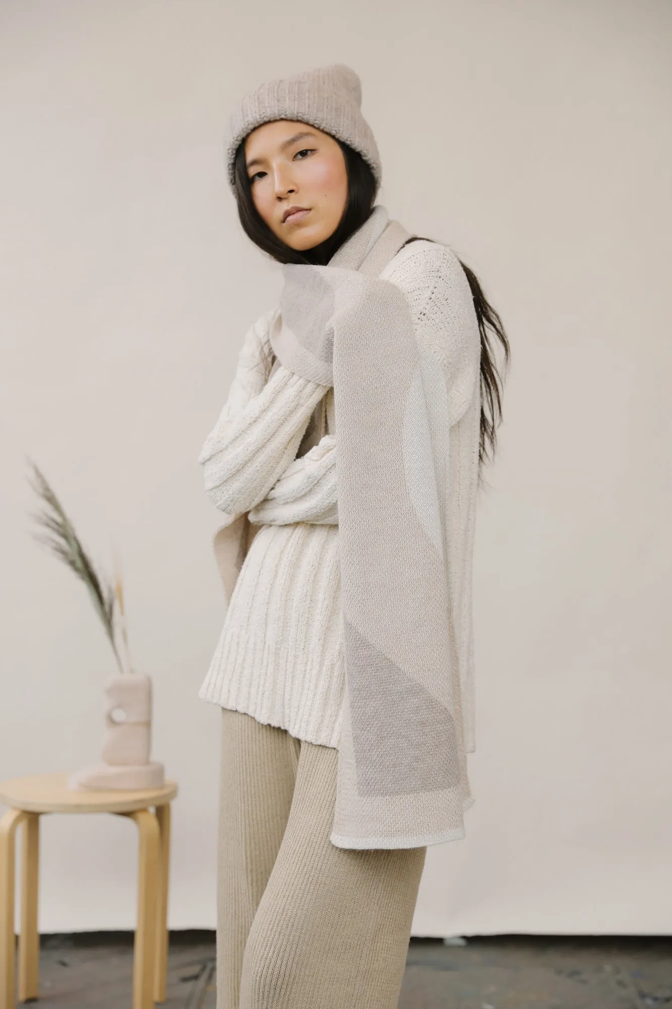 Bauhaus Scarf Ecru Multi