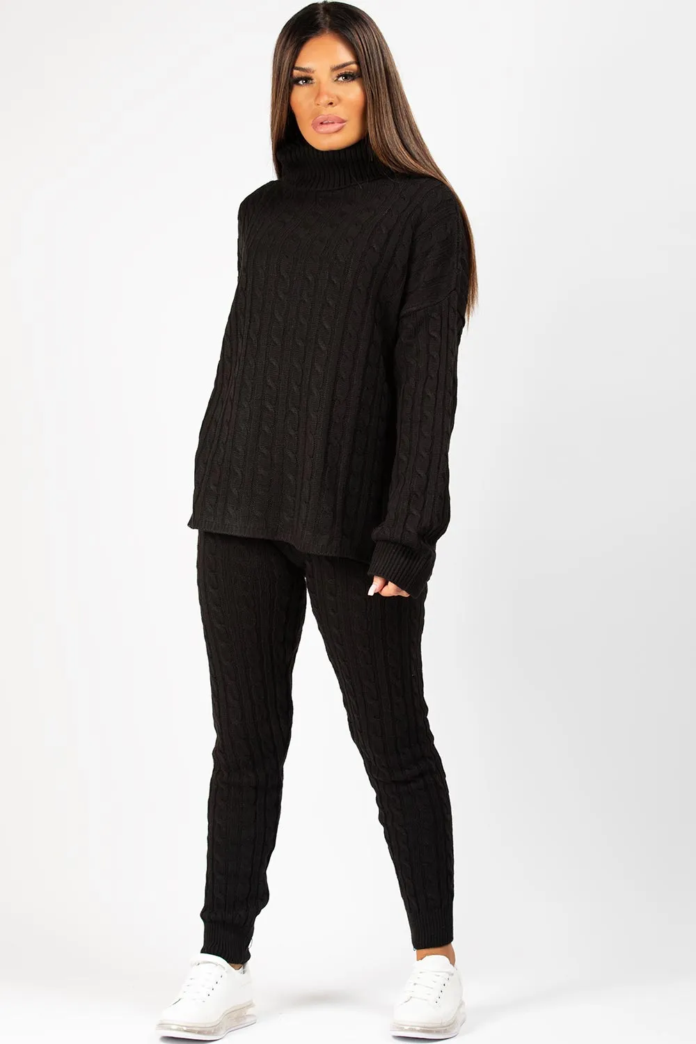 Black Knitted Loungewear Set
