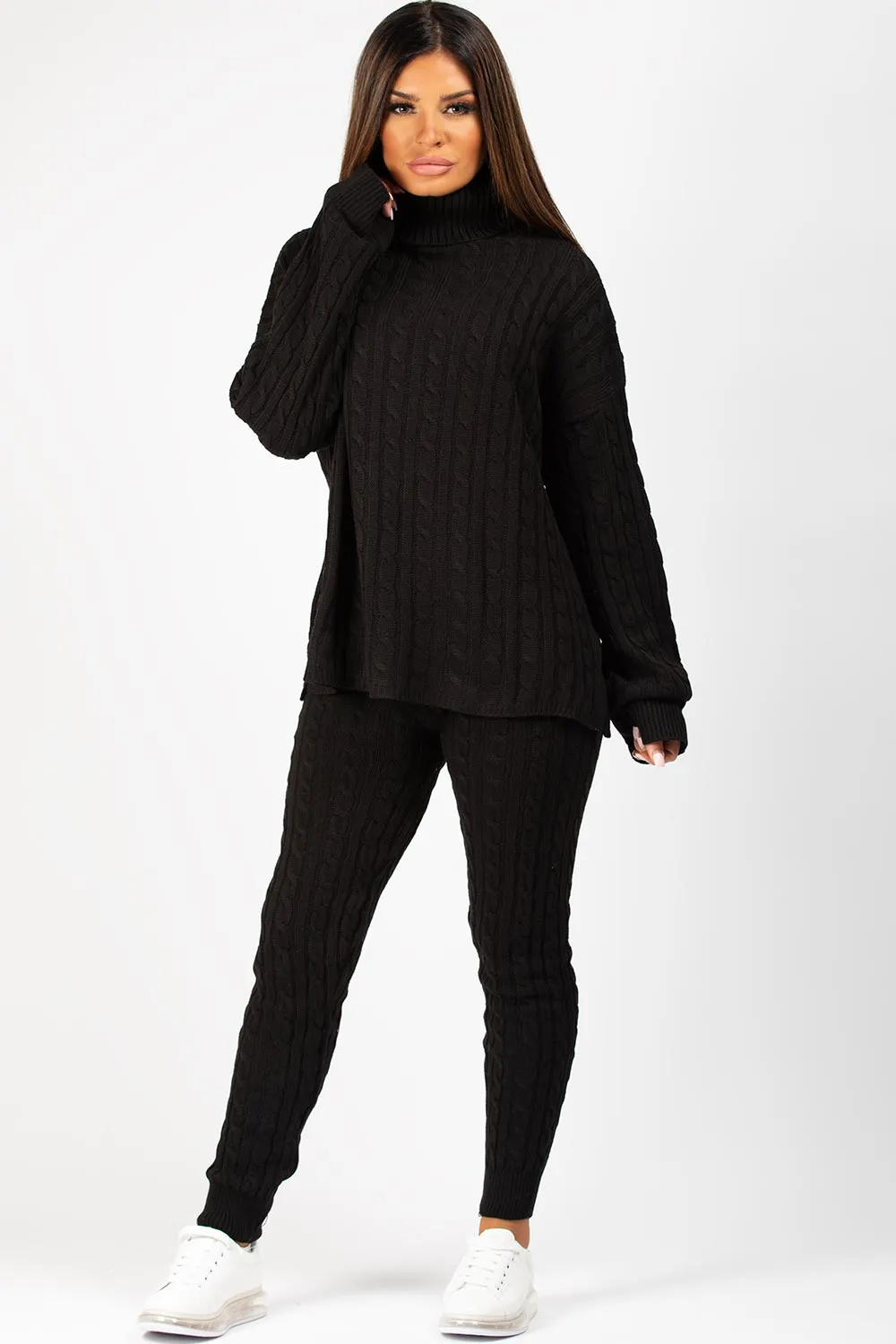Black Knitted Loungewear Set