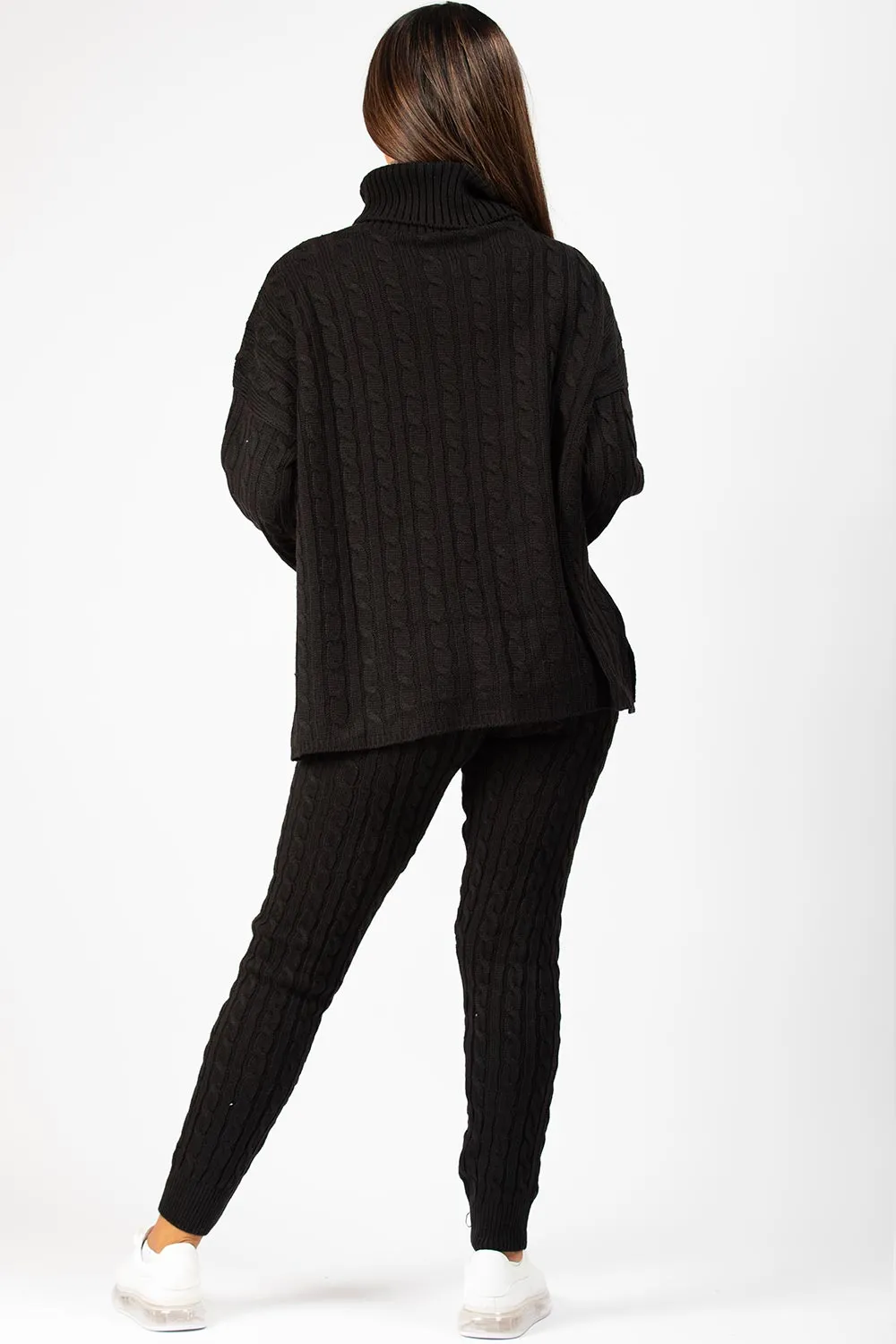Black Knitted Loungewear Set
