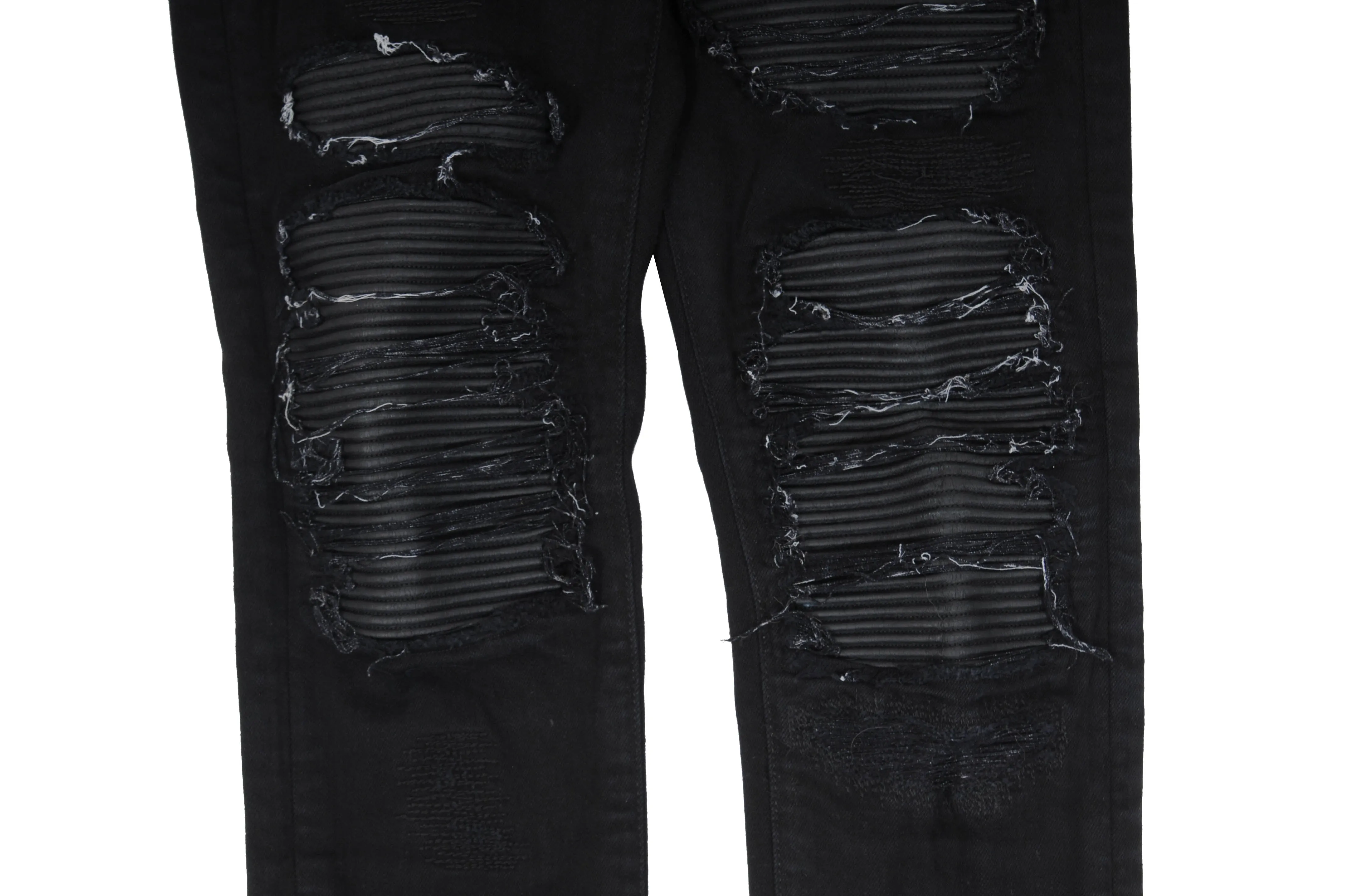 Black Mx1 Biker Stretch Skinny Denim Jeans