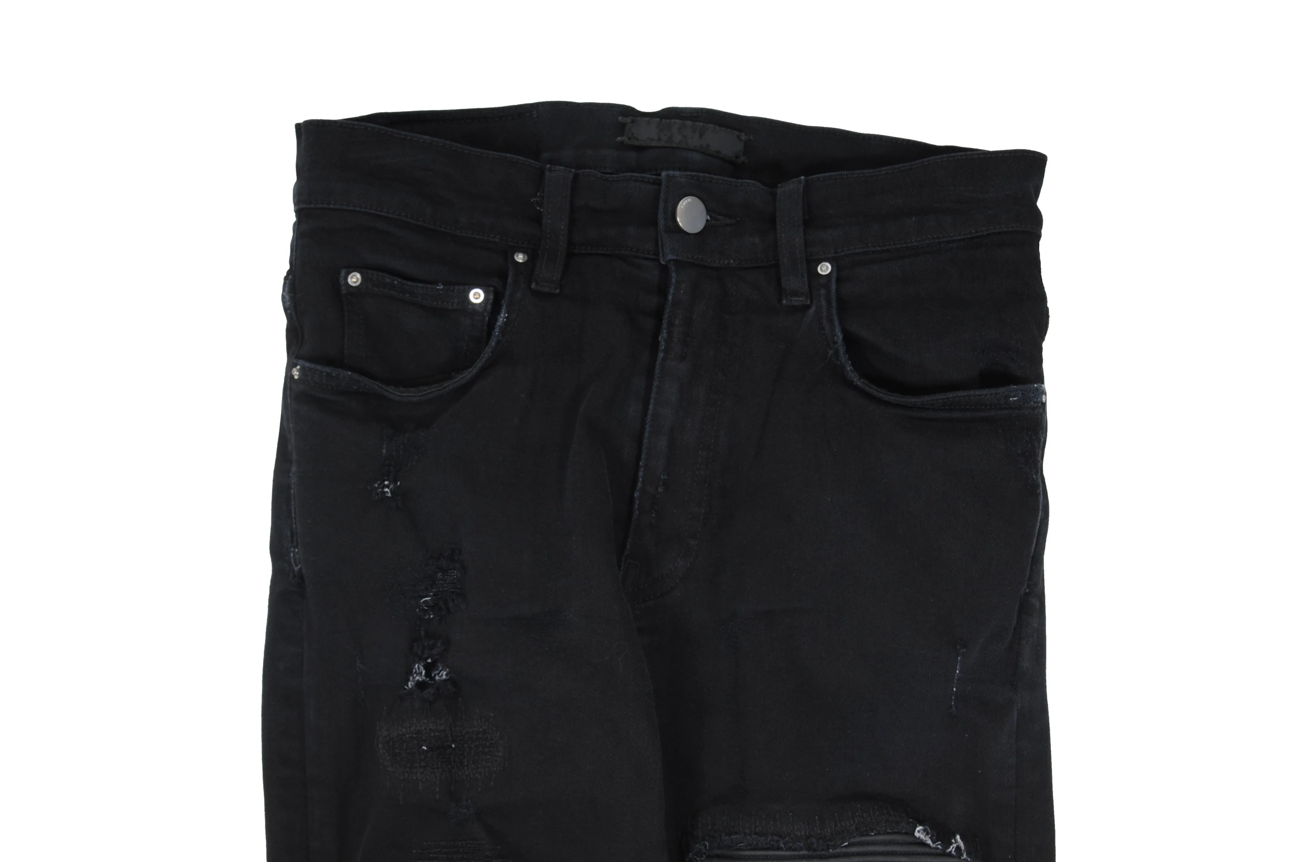Black Mx1 Biker Stretch Skinny Denim Jeans