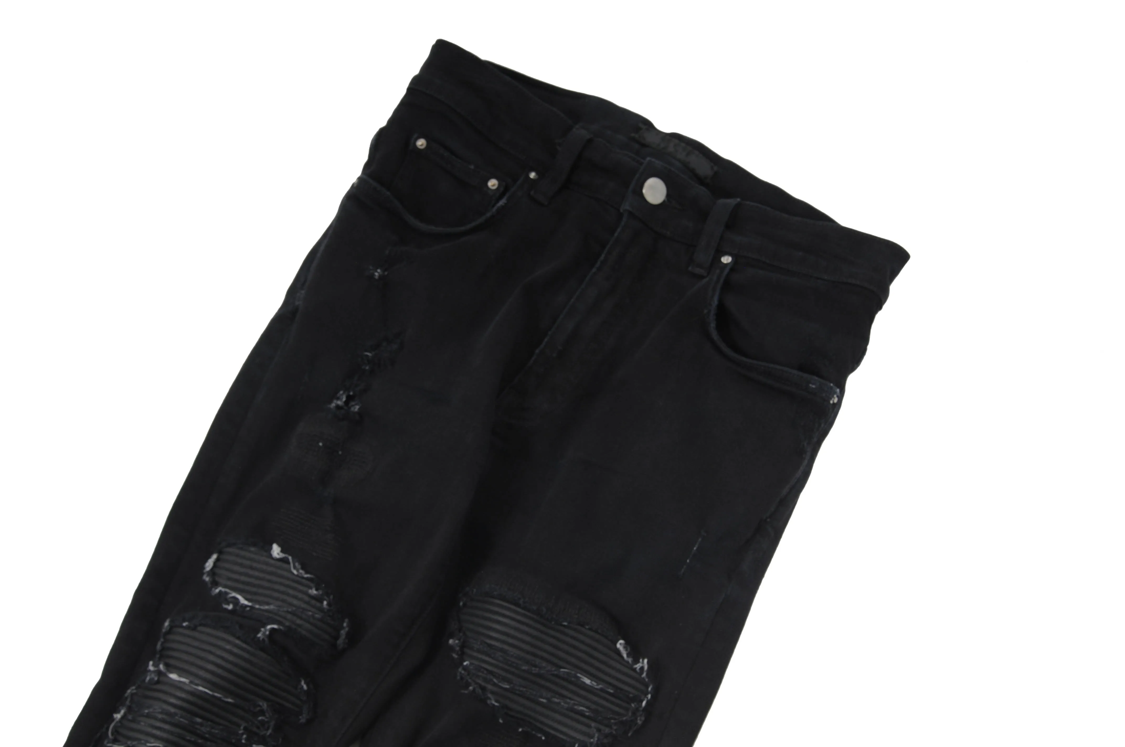 Black Mx1 Biker Stretch Skinny Denim Jeans