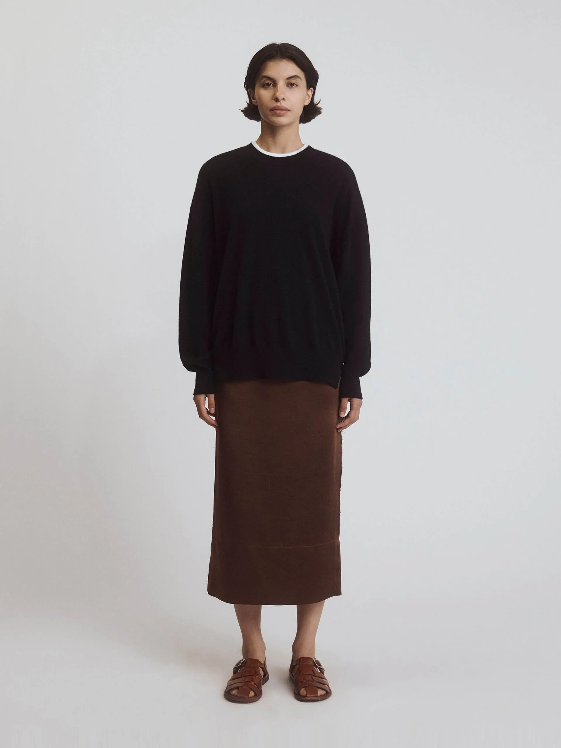Black Tahra cashmere crewneck