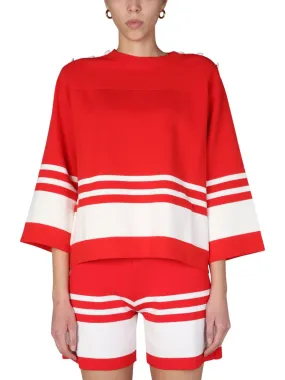 Boutique Moschino Striped Crewneck Knit Jumper