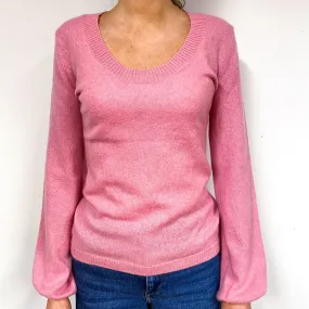 Bubblegum Pink Cashmere Scoop Neck Jumper Extra Small
