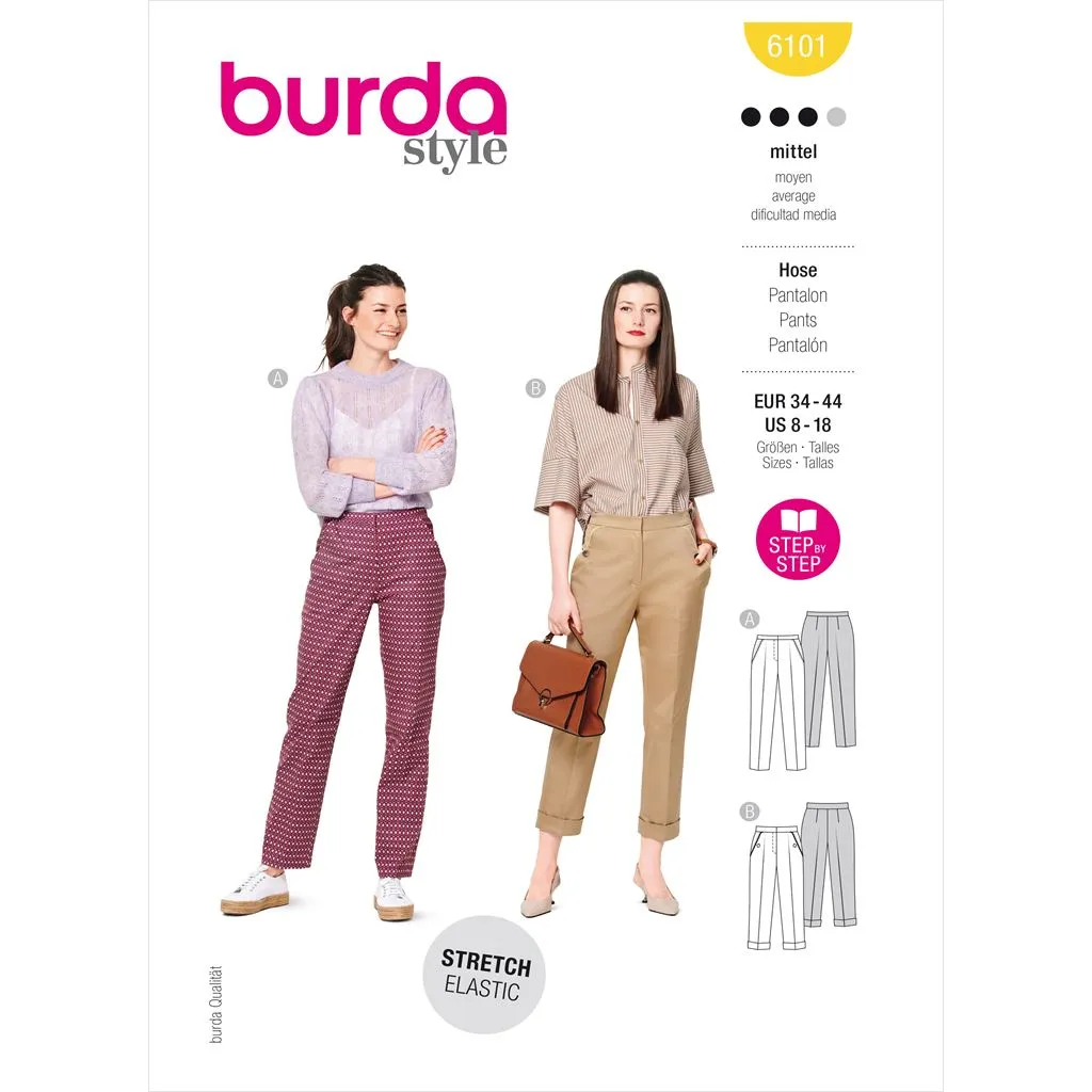 Burda Style Pattern 6101 Misses' Trousers and Pants B6101