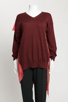 Burgundy Knit Preowned Scarf Jumper