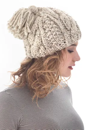 Cabled Tassel Hat Pattern (Knit)