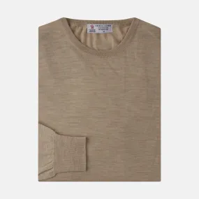Camel Fine Merino Crewneck Jumper