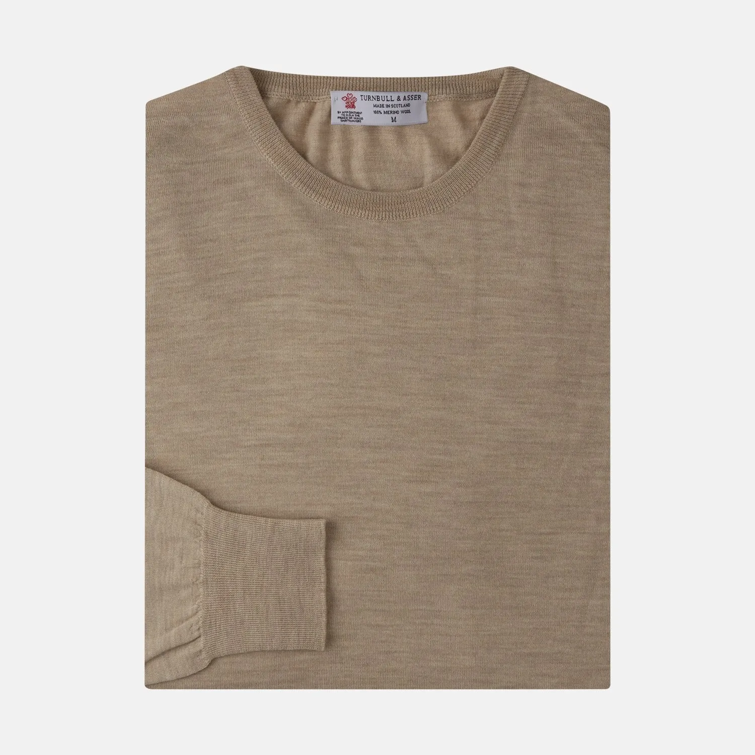 Camel Fine Merino Crewneck Jumper