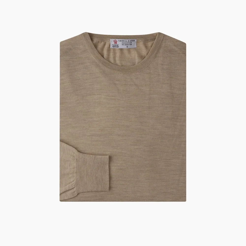 Camel Fine Merino Crewneck Jumper