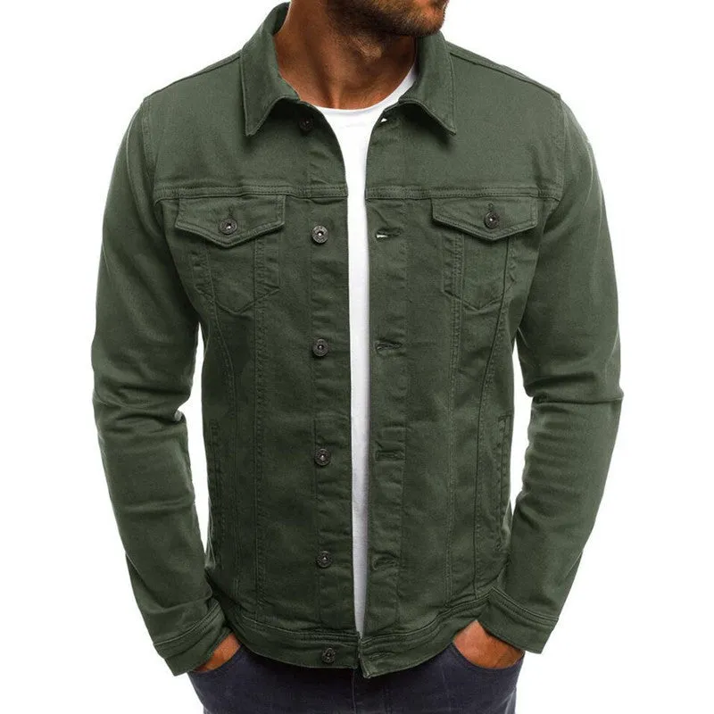 Casual Men Denim Jacket Shirt with Button Closure, Stylish and Comfortable, Perfect for Everyday Wear, Available in Various Sizes.