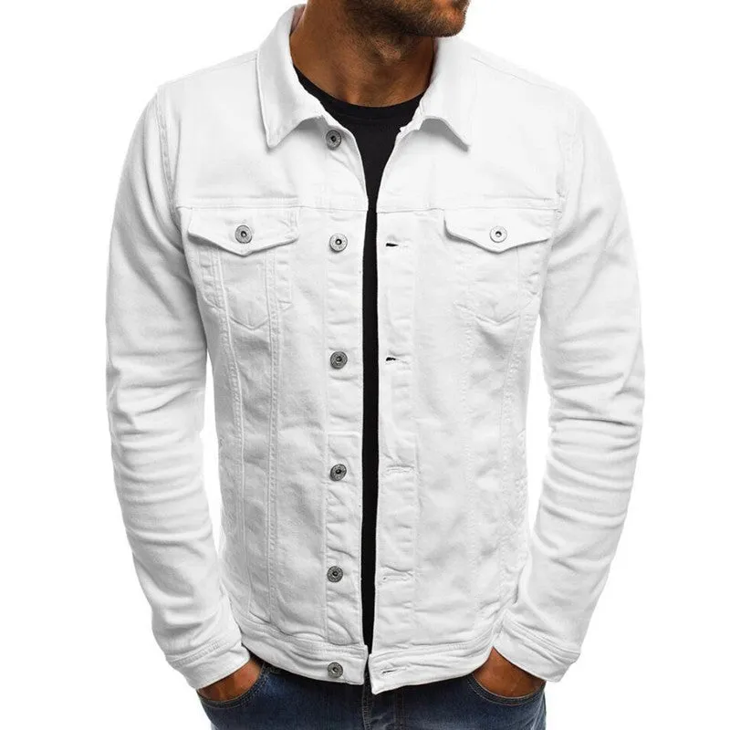 Casual Men Denim Jacket Shirt with Button Closure, Stylish and Comfortable, Perfect for Everyday Wear, Available in Various Sizes.