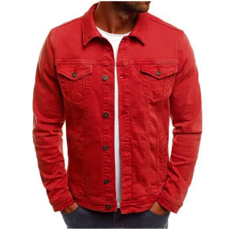 Casual Men Denim Jacket Shirt with Button Closure, Stylish and Comfortable, Perfect for Everyday Wear, Available in Various Sizes.