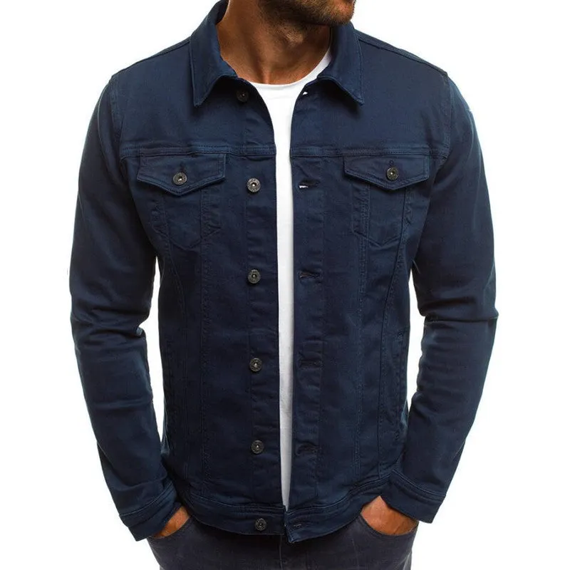 Casual Men Denim Jacket Shirt with Button Closure, Stylish and Comfortable, Perfect for Everyday Wear, Available in Various Sizes.