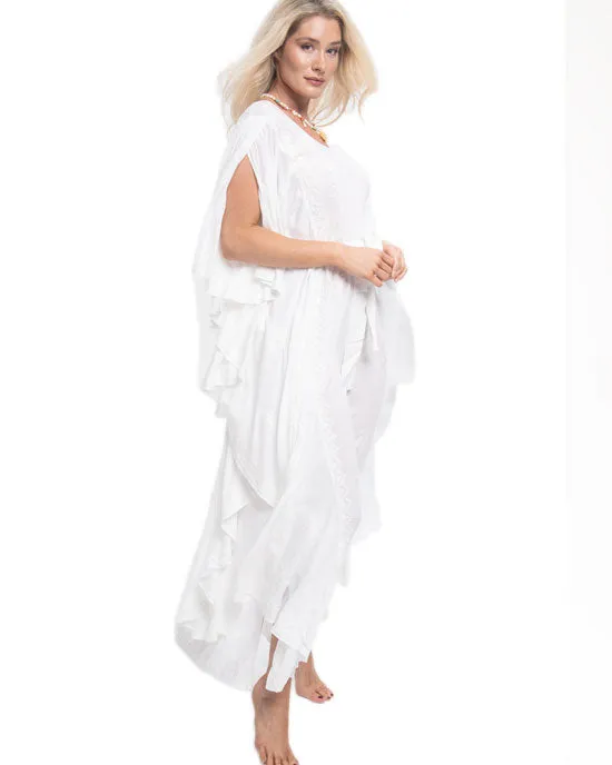 Charlston Maxi Kaftan Dress White