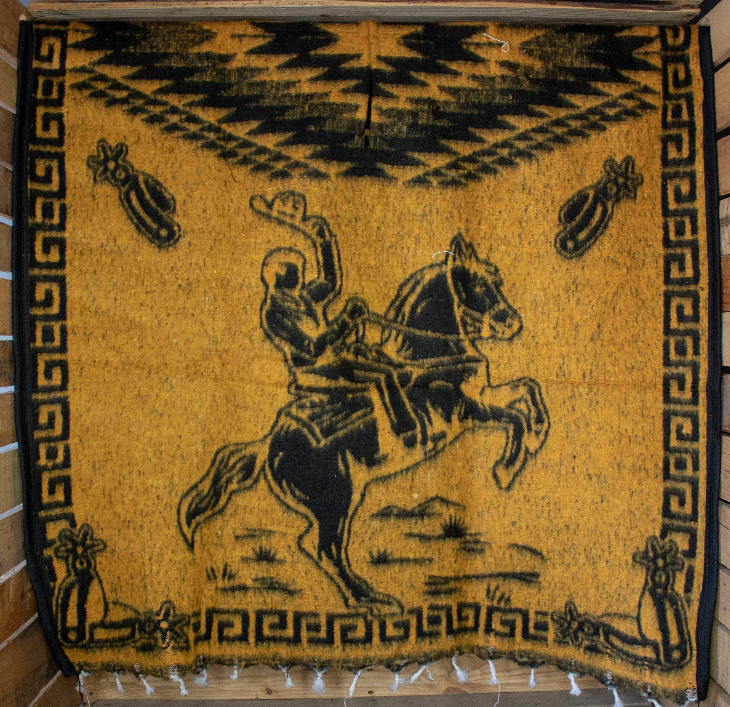 CHARRO Jaripeo Western 2 sided cowboy horse caballo Mexican reversible PONCHO ZARAPE Gaban