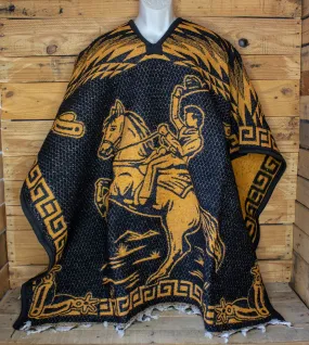 CHARRO Jaripeo Western 2 sided cowboy horse caballo Mexican reversible PONCHO ZARAPE Gaban