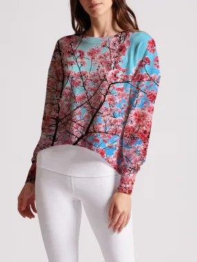 Cherry Blossom Women's Curved Hem Sweatshirt (Spring Edition)