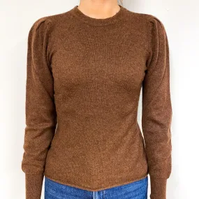Cinnamon Brown Cashmere Crew Neck Jumper Extra Small