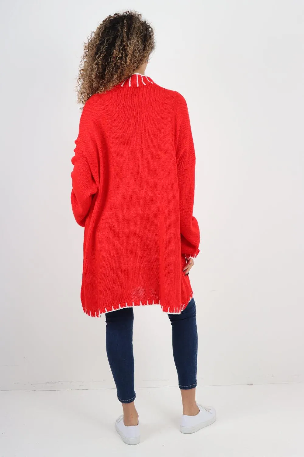 Colour Pop Stich Long Sleeve Knitted Jumper Top