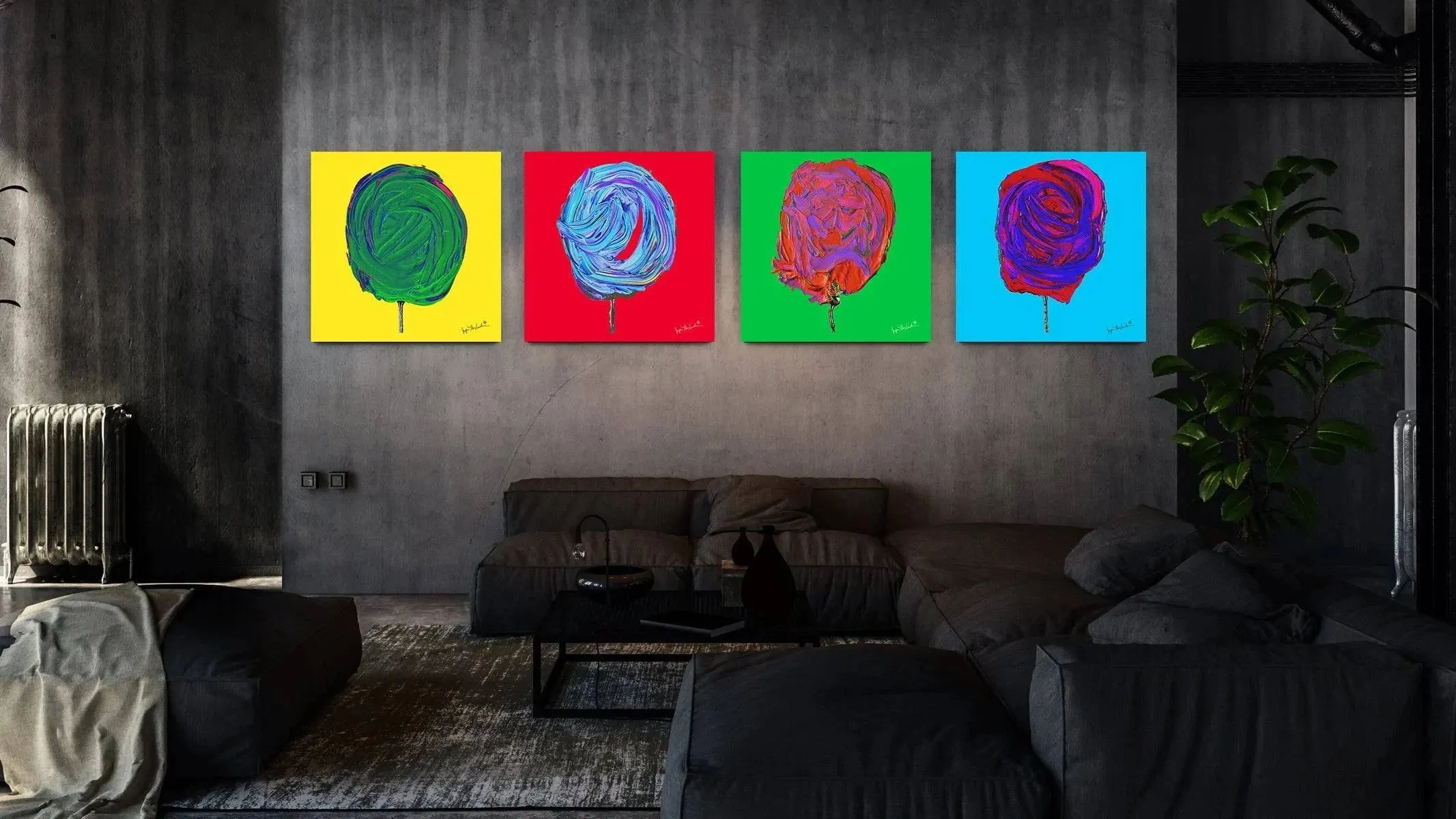Cosmic Blueberry Cotton Candy  (Print on Canvas)