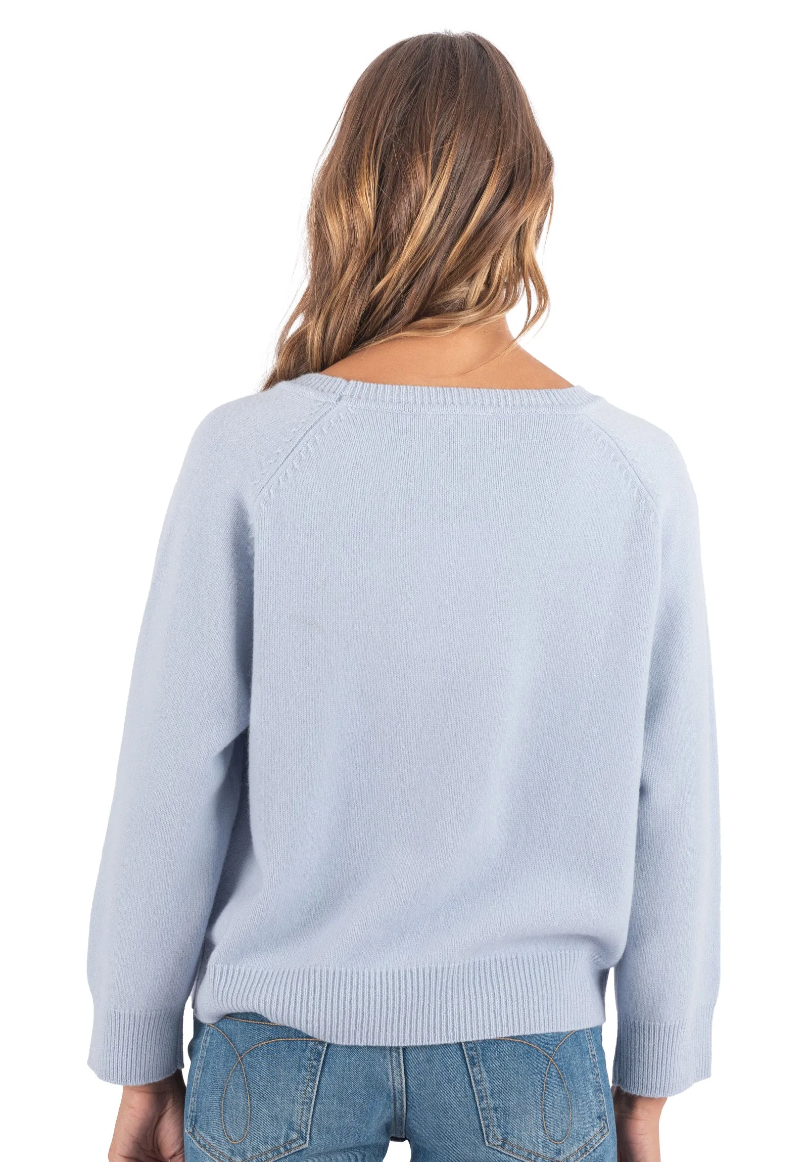Cristina Ice Blue Relaxed Merino Wool Sweater