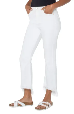 Crop Flare Hi Low Frey Hem Jeans