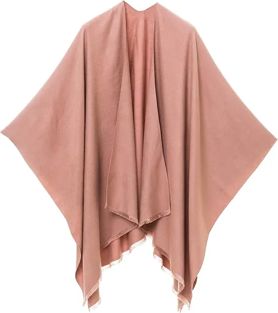 Dark Gray Luxurious Knit Sweater Poncho Cardigan