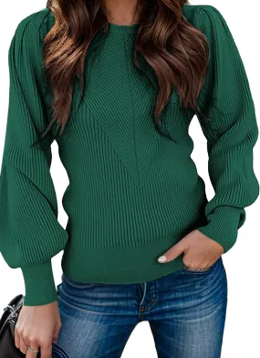 (DE Only) Zeagoo Women's Pullover Knitted Pullover Crew Neck Tops