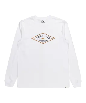 Diamond Logo Long Sleeve T-Shirt in White