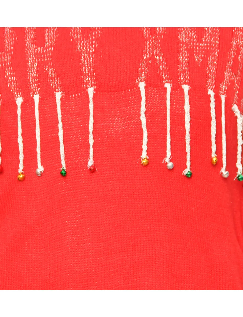 Embellished Red Christmas Jumper - S