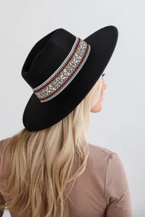 FINAL SALE - Out West Vibe Black Wide Brim Fedora Hat